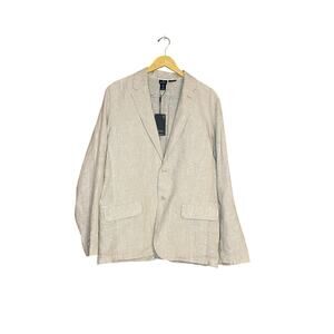 NWT Daniel Hechter Linen Blazer Mens Medium Beige Unlined Business Office
